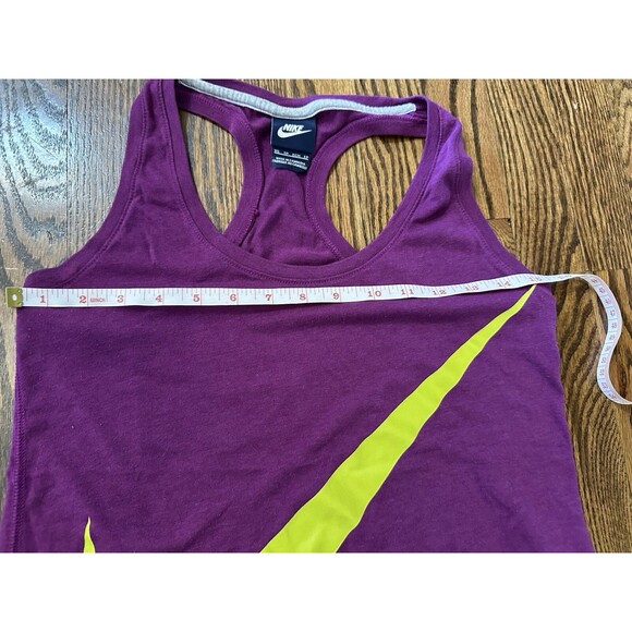 NIKE Size XS Womens Cotton Blend Scoop Neck Athletic Racer Back Top Purple EUC - Picture 3 of 8
